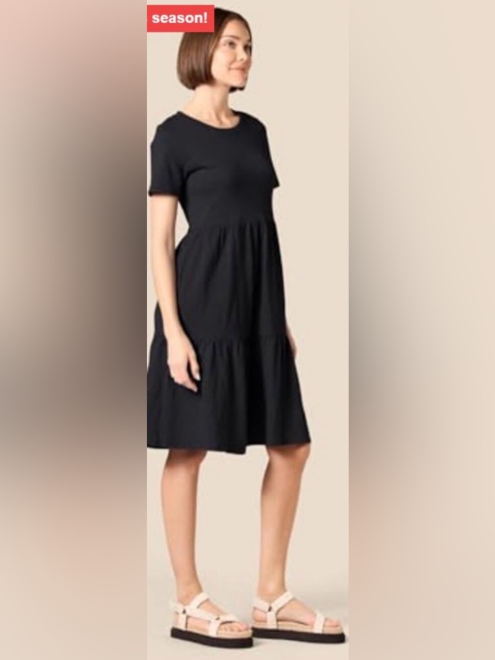 Dylan Black Women's Short-Sleeve Tiered Dress - Picture 2 of 9